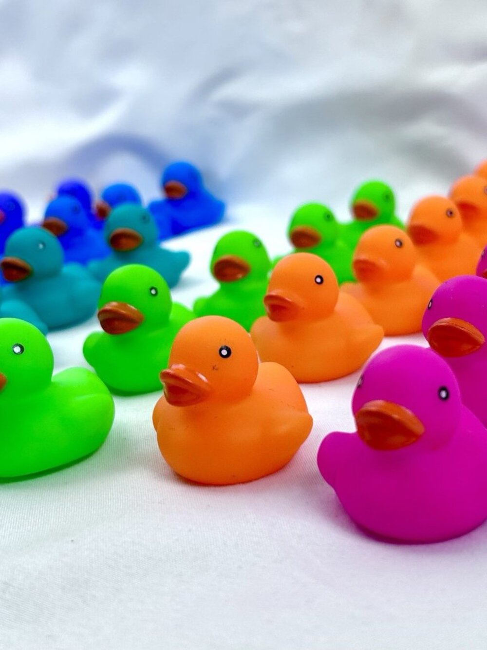 33 Rubber Ducks With Sqeakers Small 1 inch Multi-Color Duckies for Fun